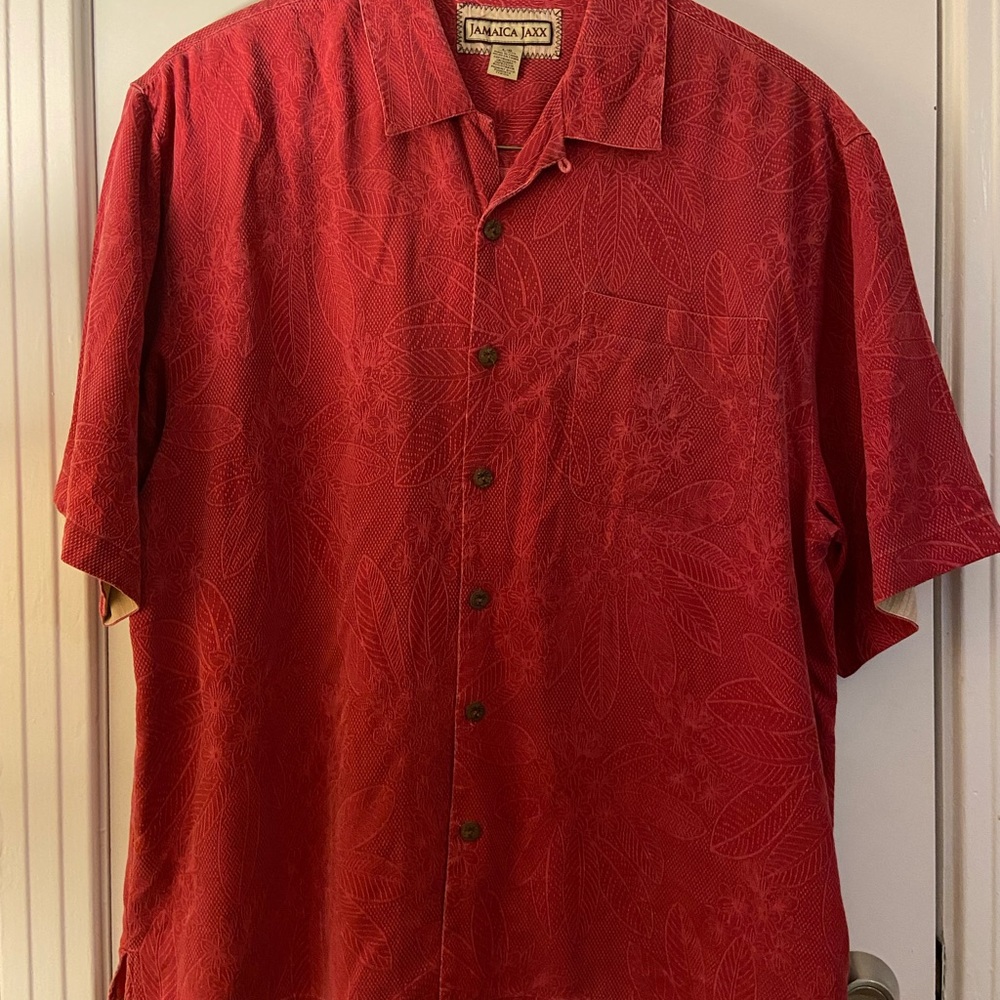 Jamaica Jaxx Red Casual Button Down Shirt